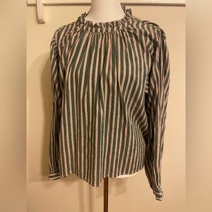 Trovata Birds of Paradis Striped Blouse Sz XSMALL